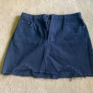 Black denim skirt